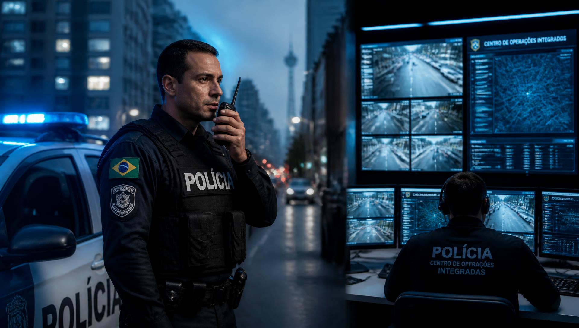 Policiais integrados ao sistema de segurança e central de operações